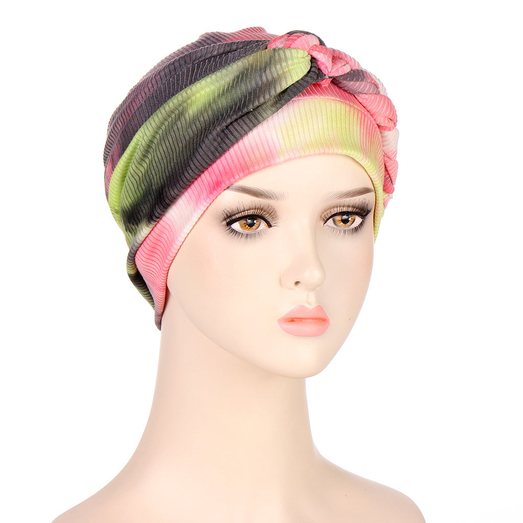 Tie Dye Braid Bandana Cap Turban Cap Hair Bonnet Head Scarf Wrap