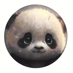 Panda Round Mouse Pad Non-slip Rubber Base for Gaming and Wireless Mouse