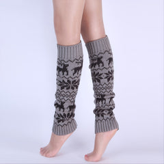 Christmas Knit Leg Warmers Rib Knit Knee High Leg Warmer Socks