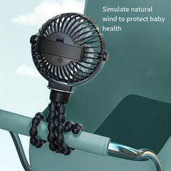 Portable Fan with Removable Tripod for Baby Stroller & Car - USB Clip-on