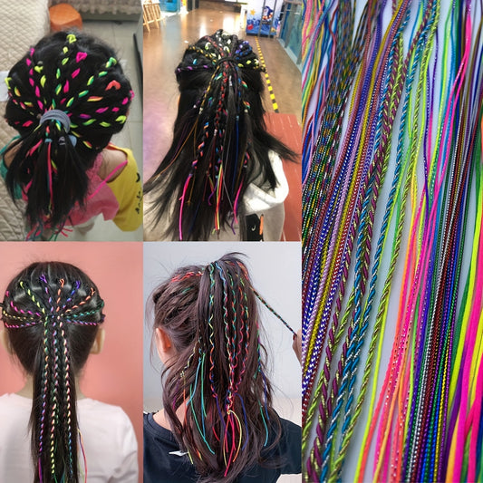 Kids Mixed Ribbon Rope Hair Braiding
