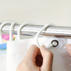 12pcs C-shaped Shower Curtain Plastic Hooks Coarse Buckle Ring