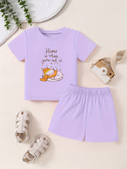Toddler Kid 2pcs Bottoming Set Short Sleeve T shirt & Matching Shorts