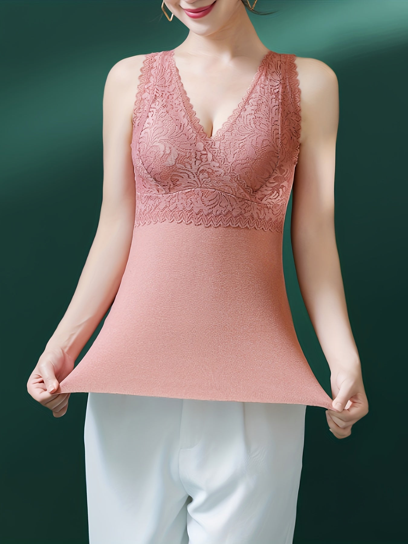 Lace Tank Top V Neck Slim Fit Lingerie