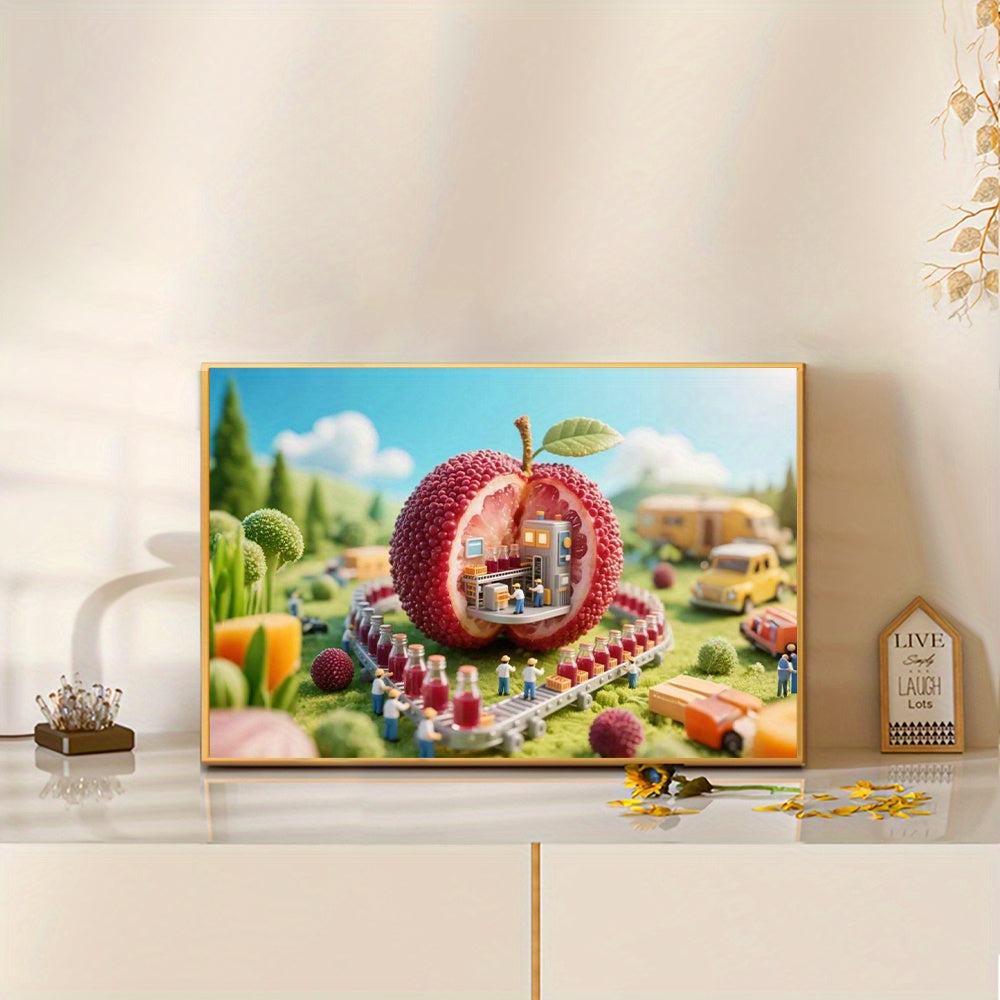 Candy Theme 5D Diamond Painting Kit with 3D Effect & Lollipops Houses Cars