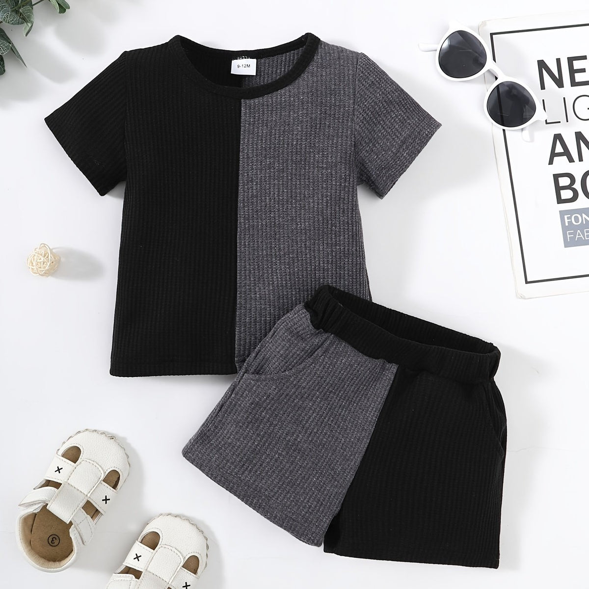 Boys Round Neck T Shirts and Shorts Set Kids Summer Clothes