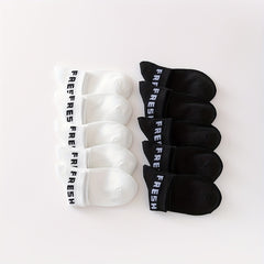 10 Pairs Letter Print Sports Short Socks Women's Stockings