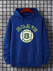 Men's Brave 3 Print Hoodie Sweatshirt Drawstring Hooded