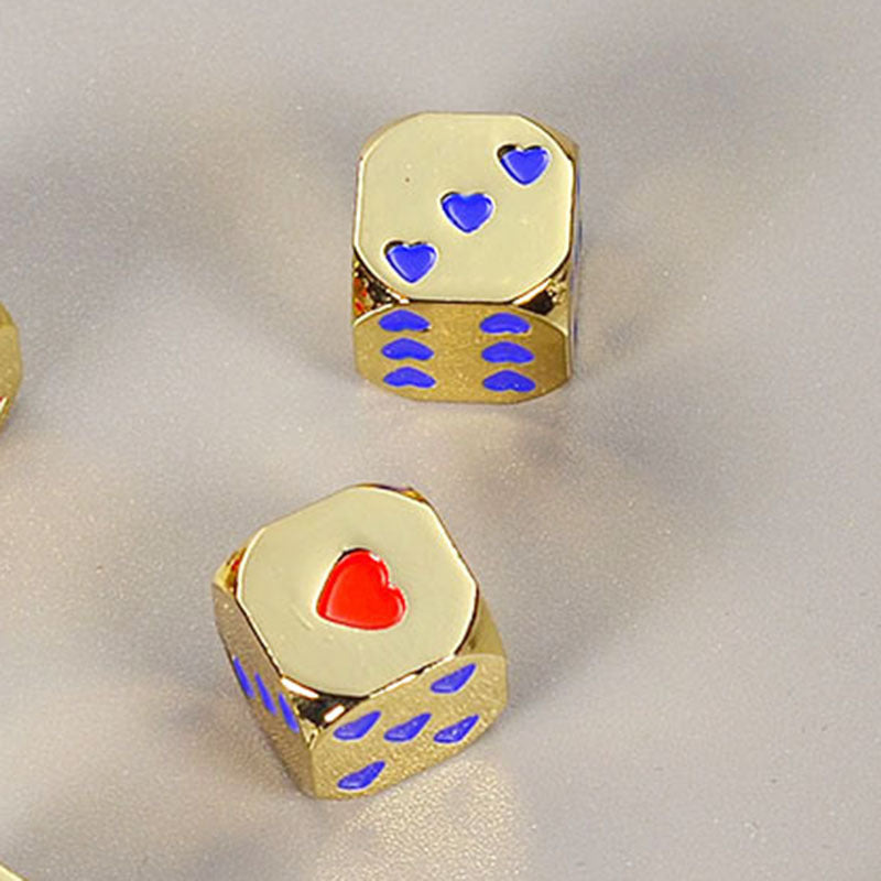 13mm Golden Solid Metal Heart Dice for Board Games