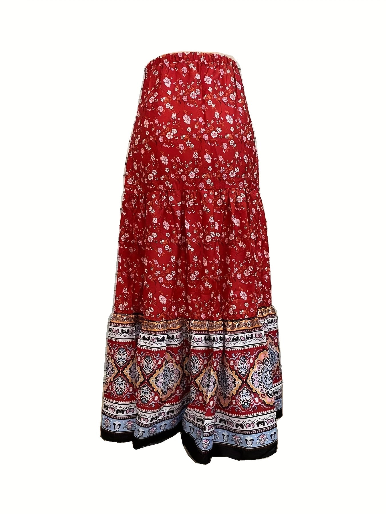 Floral Print Tie Front Skirt Boho Skirt For Spring & Summer