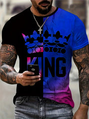 Colorful King Letter Graphic Print Men's T Shirt