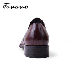 FARWARWO Men's Leather Pointed Toe Derby Shoes Formal Dress Shoes