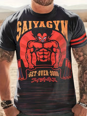 Men's Weightlifting 3D Print Stretch Tee for Summer Outdoor Activities