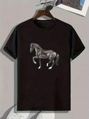 Horse Print Men's Graphic Tshirt for Summer