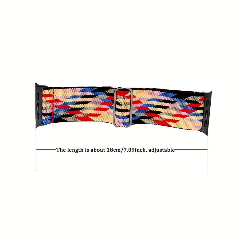 Rainbow Nylon Elastic Smart Watch Strap for Smart Watch