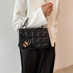 Retro Quilted Crossbody Bag PU Leather Classic Shoulder Bag