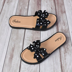 Toddler Girls Bow Strap Open Back Sandals Casual Slip On Mule Shoes