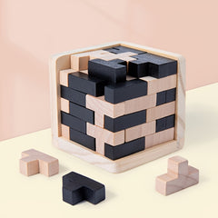 3D Wooden Puzzles IQ Toy 54T Cube Educational Toys For Kids