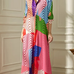  Casual Dress Women's Plus Colorblock Chevron Maxi Dress