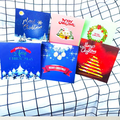Set of 6 Cartoon Christmas Cards with Envelopes