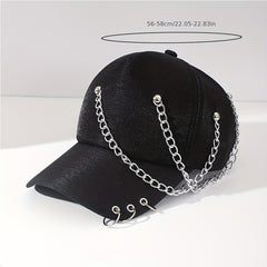 Men's Metal Chain Sun Hat Baseball Cap