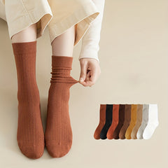 10 Pairs Comfy Solid Socks Women's Stockings