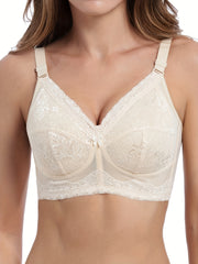 Contrast Lace Wireless Bra Full Coverage Lingerie