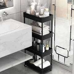 1PC Gap Hand Push Cart Storage Rack Floor standing Mobile Storage Rack