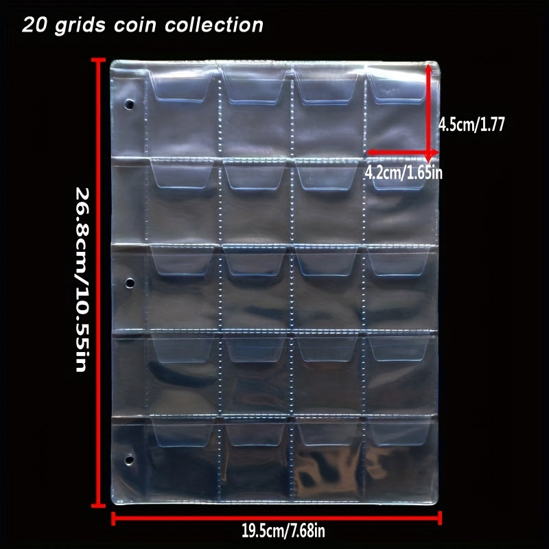 10 Coin Collecting Pages, 3 Sizes, 12/20/24 Grids
