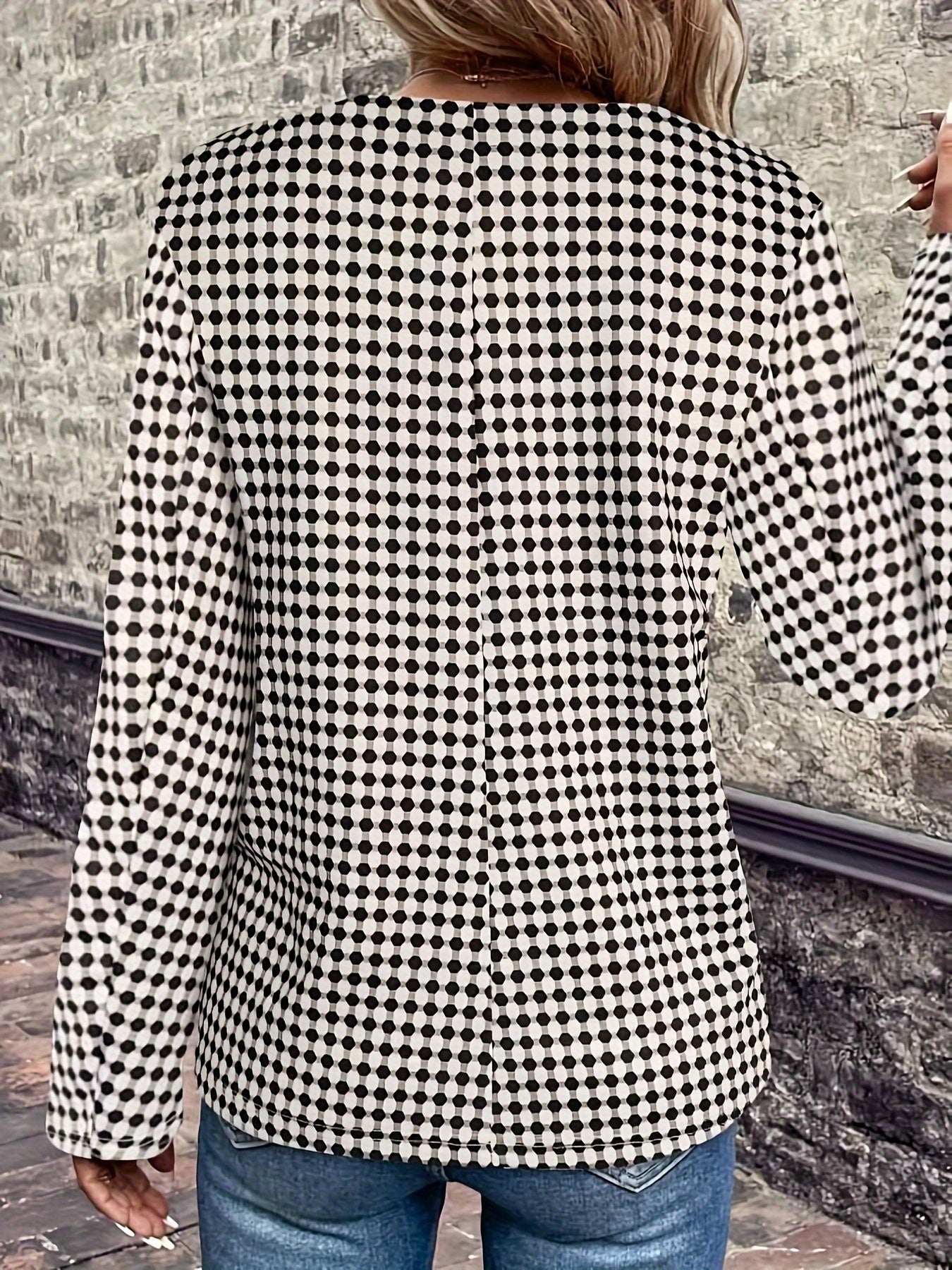  Casual Blazer Womens Plus Allover Print Open Front Blazer