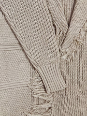  Fringe Trim Long Sleeve Cardigan