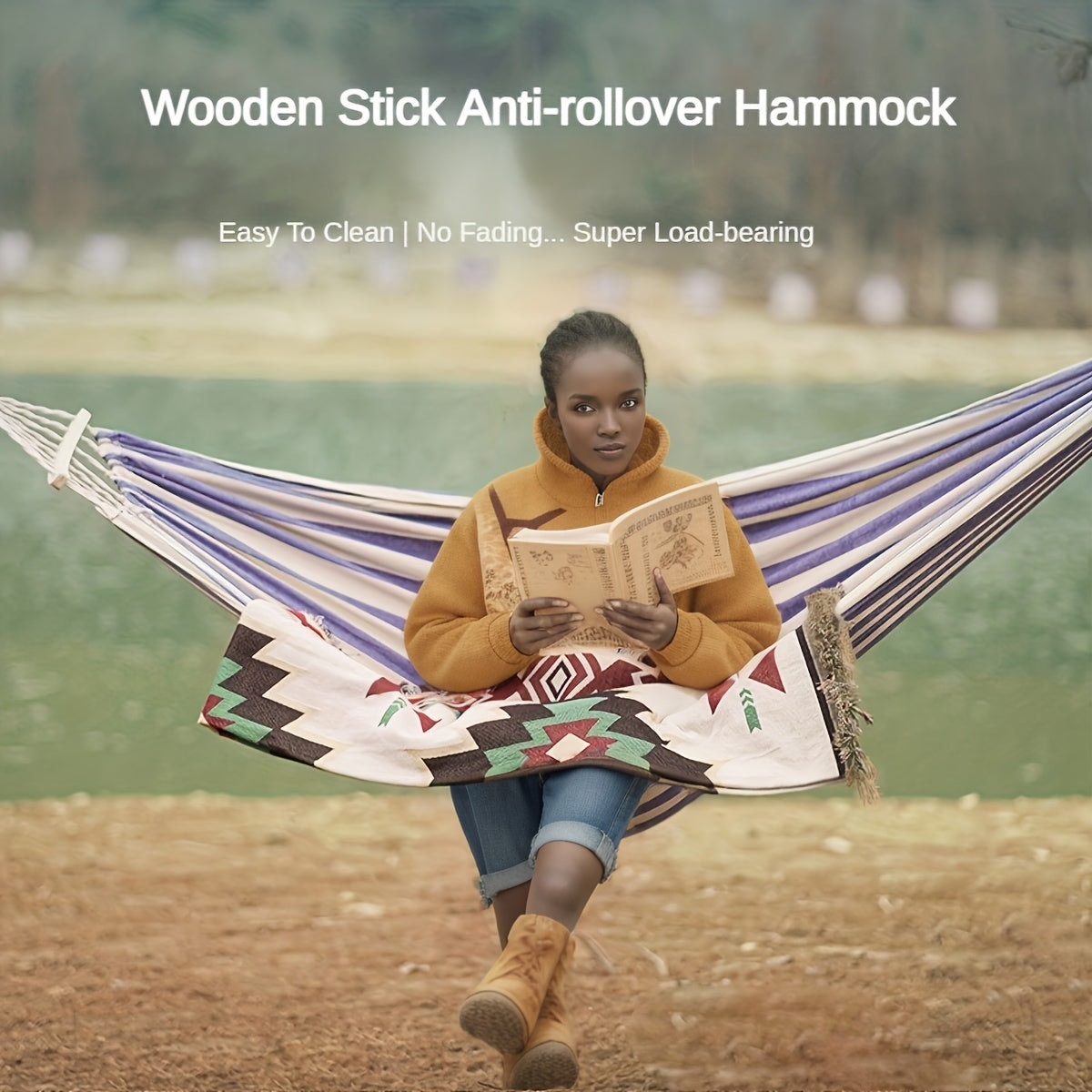 Anti Rollover Canvas Hammock for Outdoor Camping
