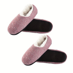 2 Pairs Plush Lined Socks Soft & Warm Low Cut Floor Socks Women's Stockings