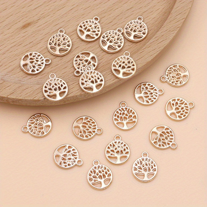 20Pcs Silver Plated Tree Of Life Charm Pendant Jewelry Making DIY Accessories