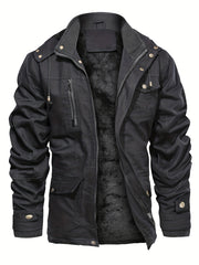 Men's Winter Cargo Jackets Thicken Outwear Fleece Lined Military Warm Coat