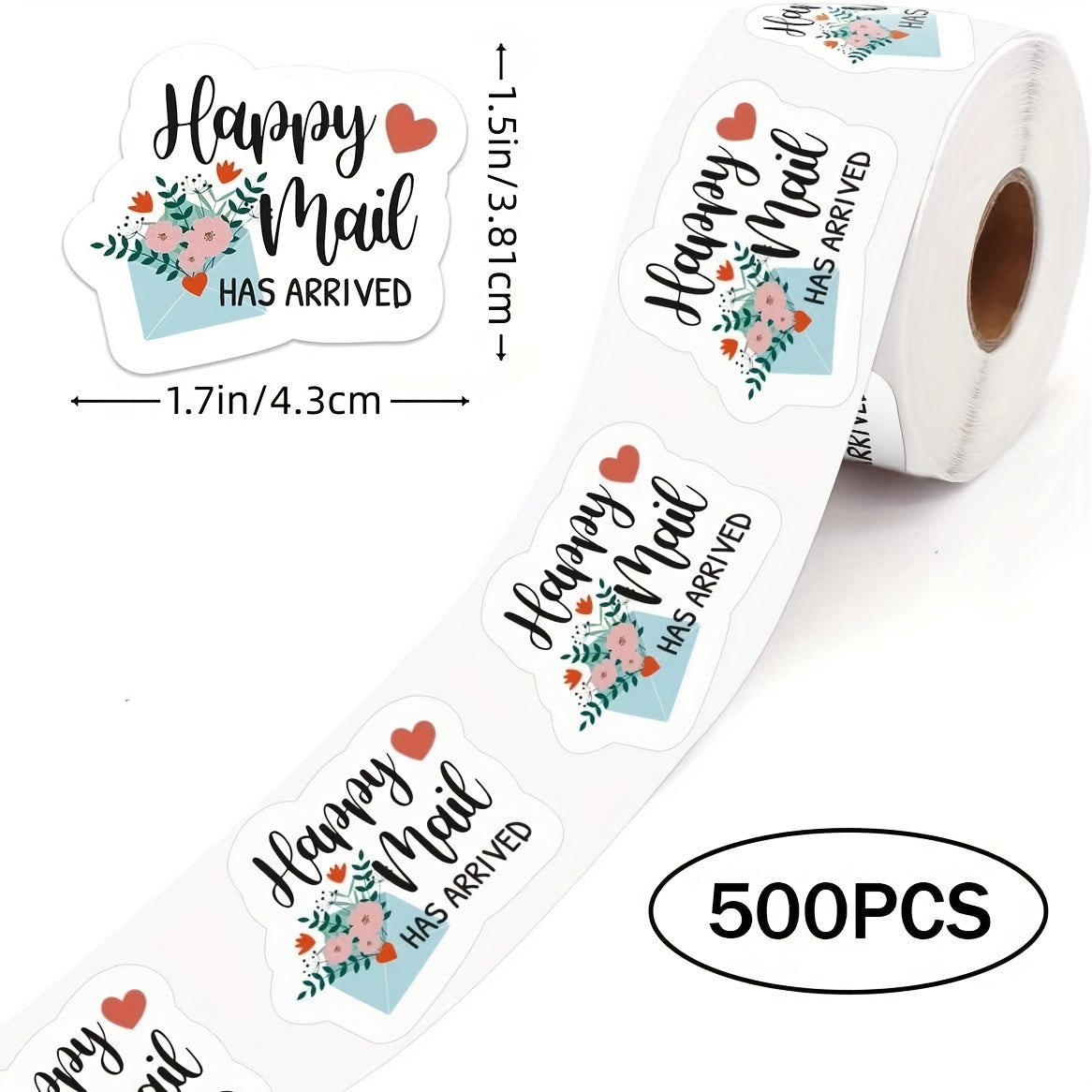 500pcs Happy Mail Has Arrived Thank You Sticker