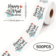 500pcs Happy Mail Has Arrived Thank You Sticker