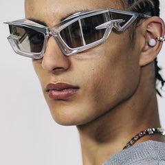 Men's Retro Future Tech Cat Eye Sunglasses
