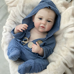 Realistic Baby Boy Reborn Doll with Open Eyes 3D Painted Hair & Full Body Vinyl