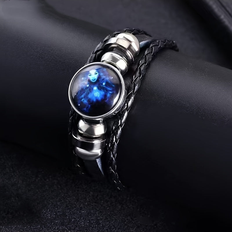 Zodiac Charm Bracelet Multilayer Leather Bangle