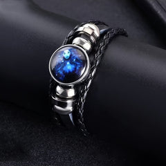 Zodiac Charm Bracelet Multilayer Leather Bangle