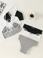Letter Print Bra & Panties Lingerie Set