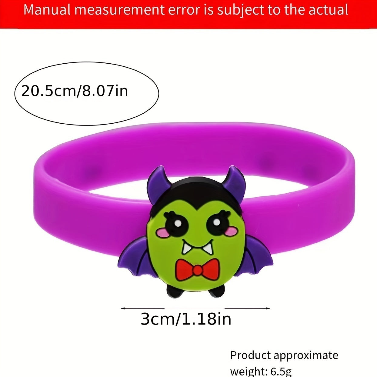 Halloween Silicone Bracelet Cartoon Waterproof Stretch Soft Rubber