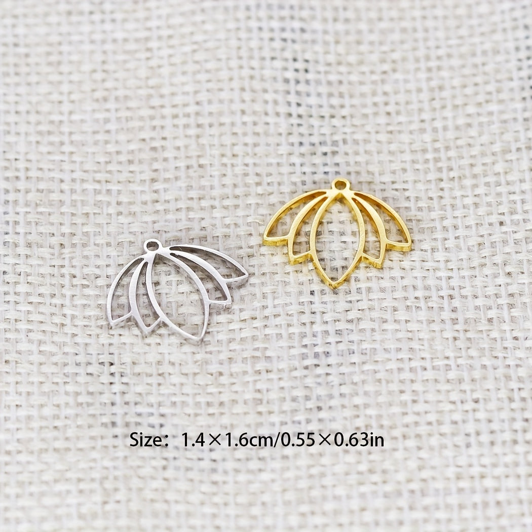 5pcs Flower Lotus Pendants for DIY Jewelry Making