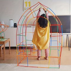 100pcs Straw Building Toys Splicing Building 4D Holiday Homemade Mixed Colors