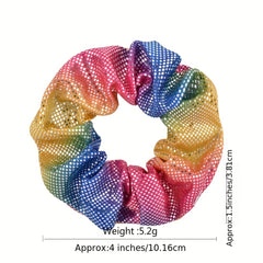 16pcs Large Glitter Scrunchie Y2K Hair Rope Holographic Female Hair Accessories