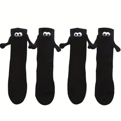 2 Pairs Men's Magnetic Crew Socks Novelty Cotton Winter Style