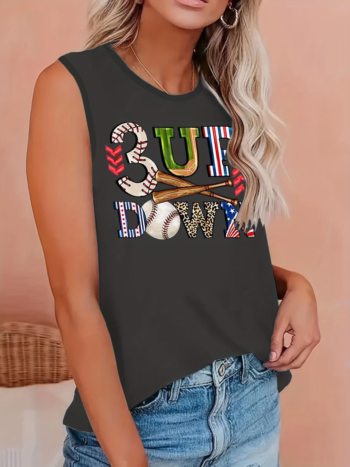  Leopard & Sunflower Print Tank Top