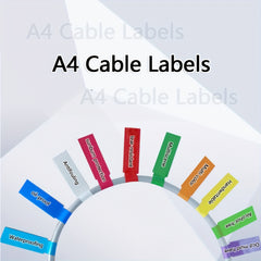 12pcs Multicolor Cable Labels A4 Waterproof Stickers