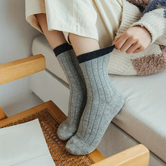 5 Pairs Colorblock Crew Socks Soft Women's Stockings